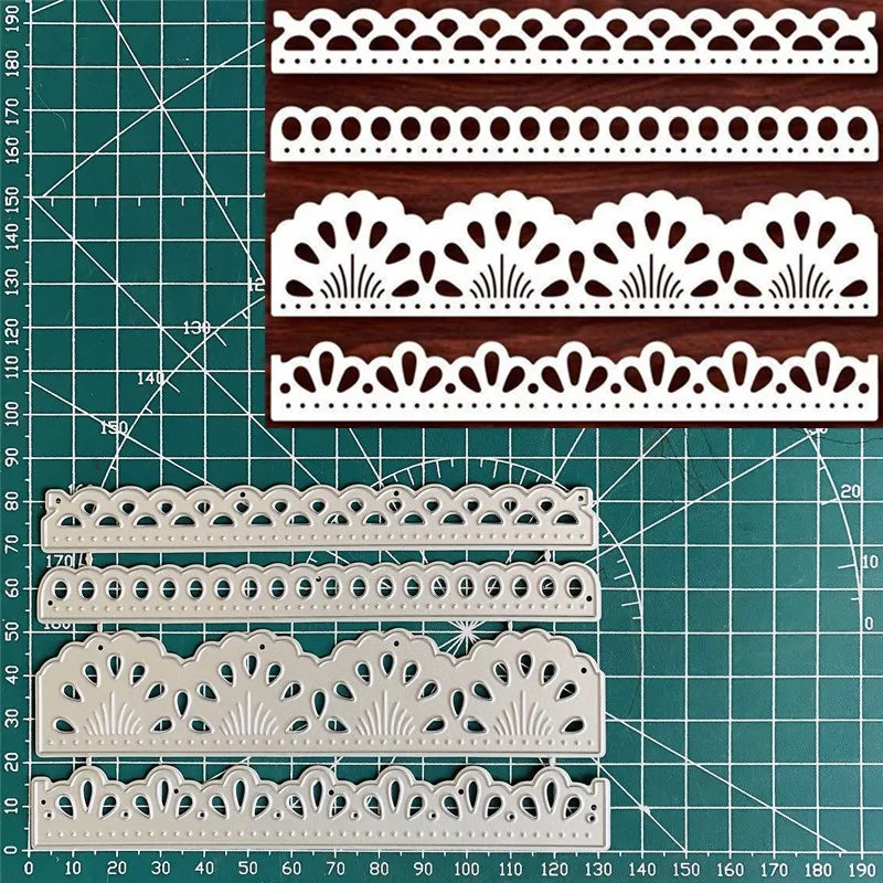 Colorful Lace Wave Metal Cut Dies Stencils for scrapbooking, card making