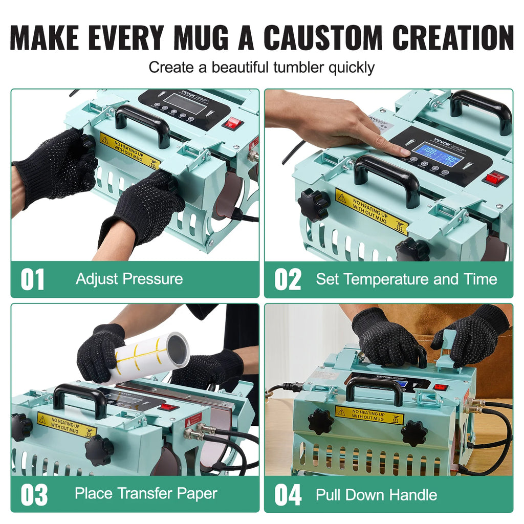 SucceBuy Tumbler Heat Press Machine 2 Station Heaters 11-30oz Mug Press Tumbler Press Sublimation Tumblers Cups and Mug 19.6lbs