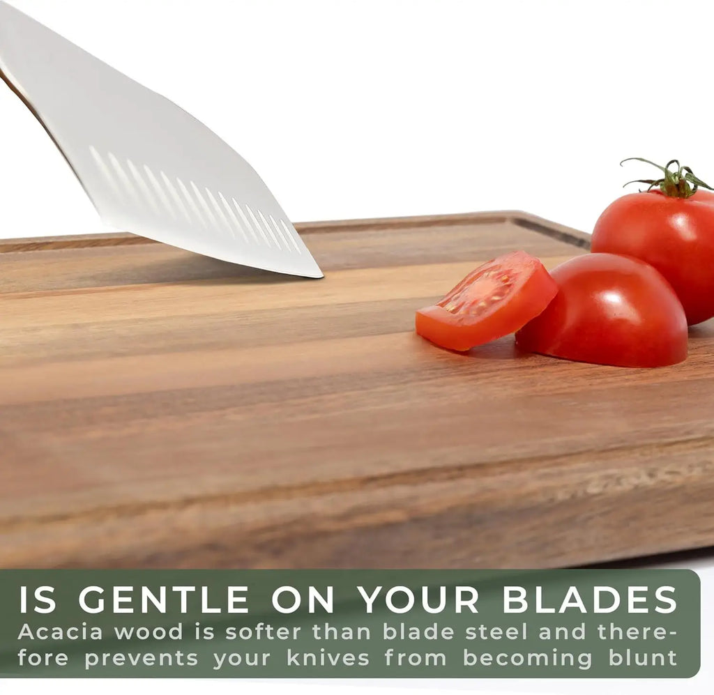 Solid Acacia Wood Cutting Board Set - 4 Sizes