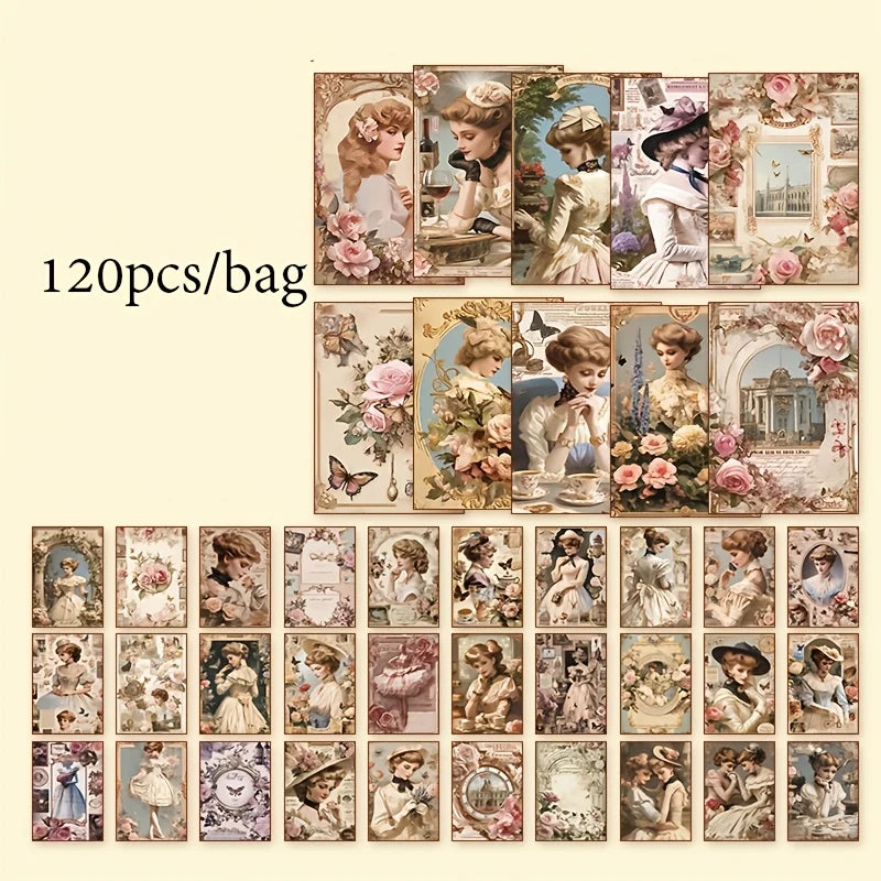 6 Sets Poetry of Nature Vintage Scrapbook Paper DIY Decorative Collage Background Pages, for Artistic Crafting