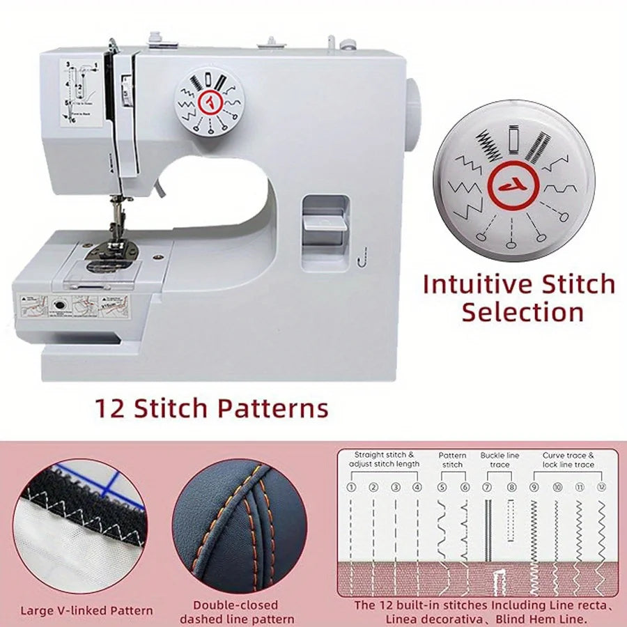 Mini Electric Sewing Machine with Foot Pedal and 42-Piece Sewing Kit