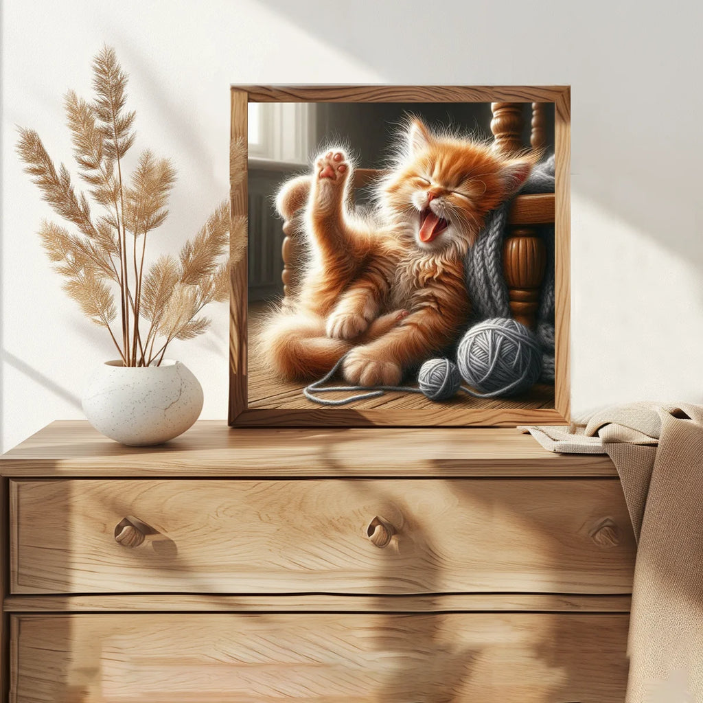 A playful cat cross stitch Kit diy 11CT/14CT