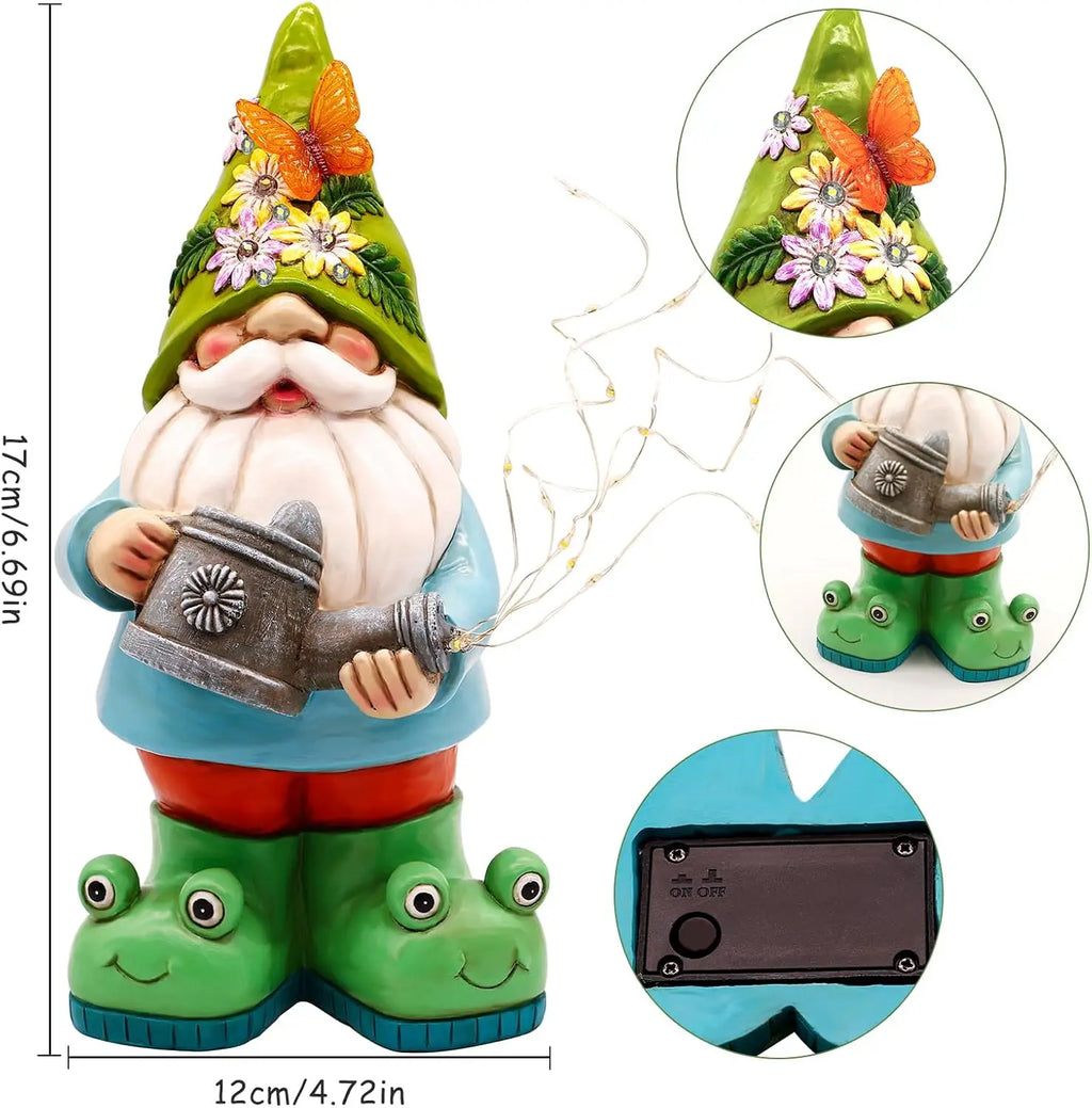 Solar Garden Gnome with LED Lights