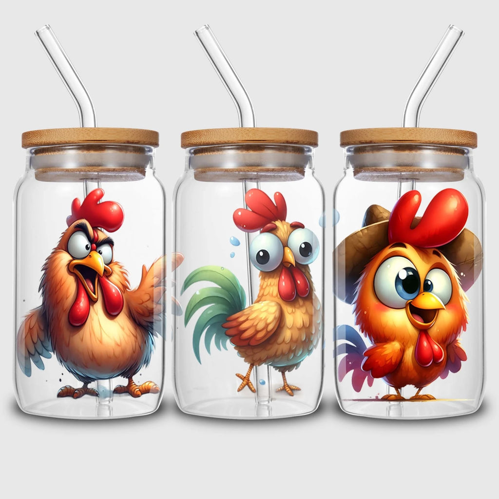 5 sheets animal UV DTF cup packaging suitable for 16oz glass cups,