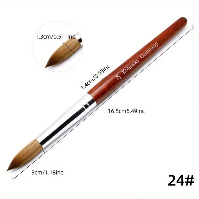Kolinsky Acrylic Nail Brush Good Quality Nail Art Imitation Mink Brush Wood Handle Gel Builder Manicure Brush Drawing Tools