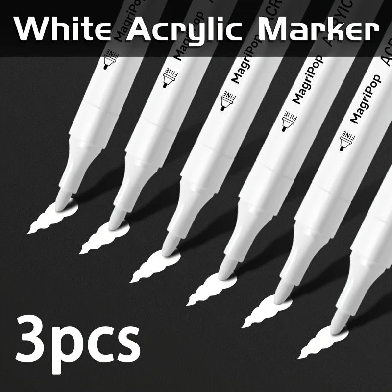 5pcs White Acrylic Marker,