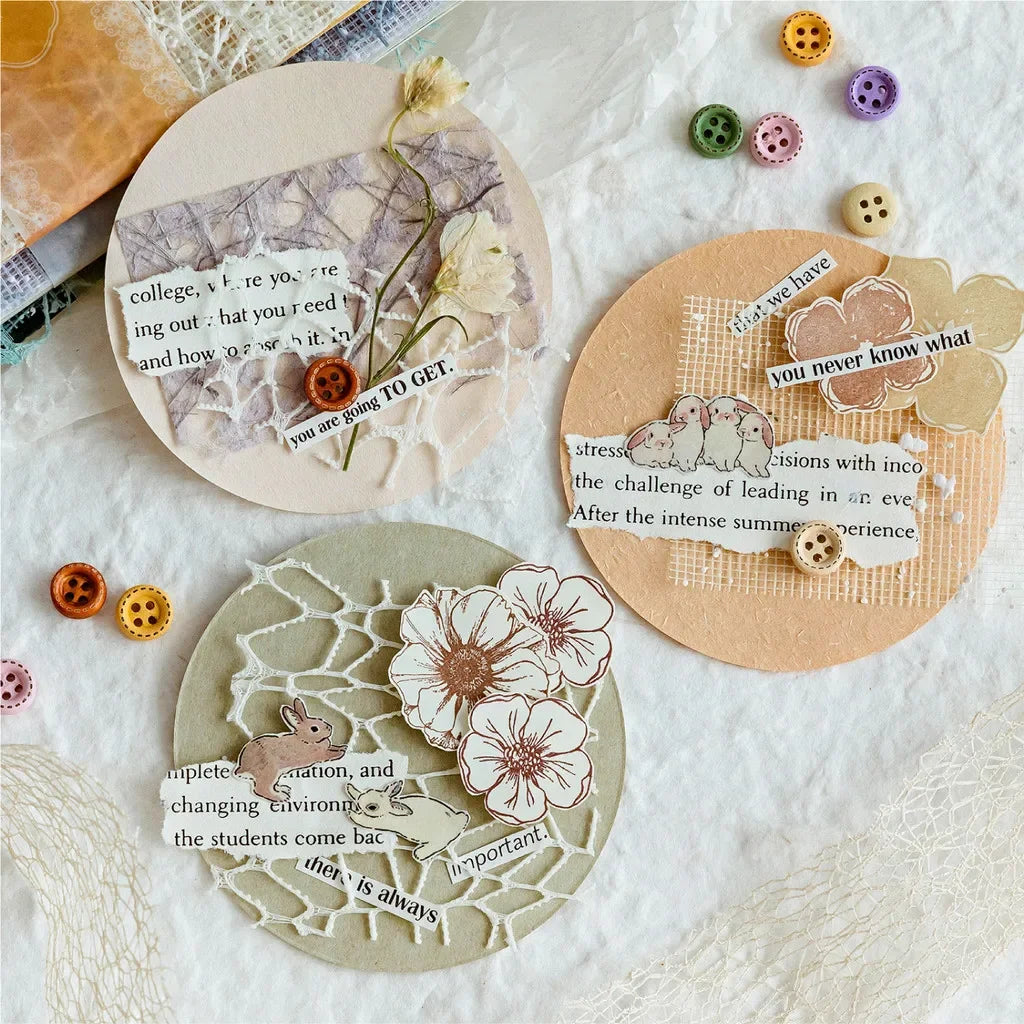 31pcs/pack Gauze Materials Paper Scrapbooking Decor Craft Paper Collage Junk Journal Stationery