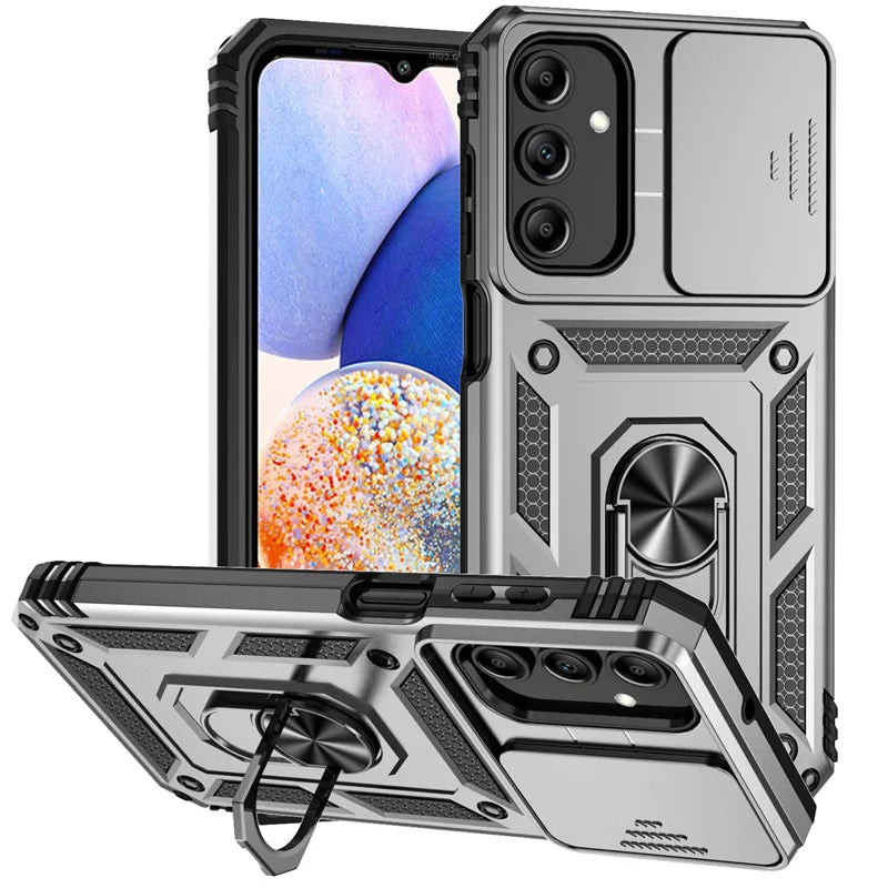 Slide Camera Lens Case For Samsung Galaxy Armor Shockproof Coque