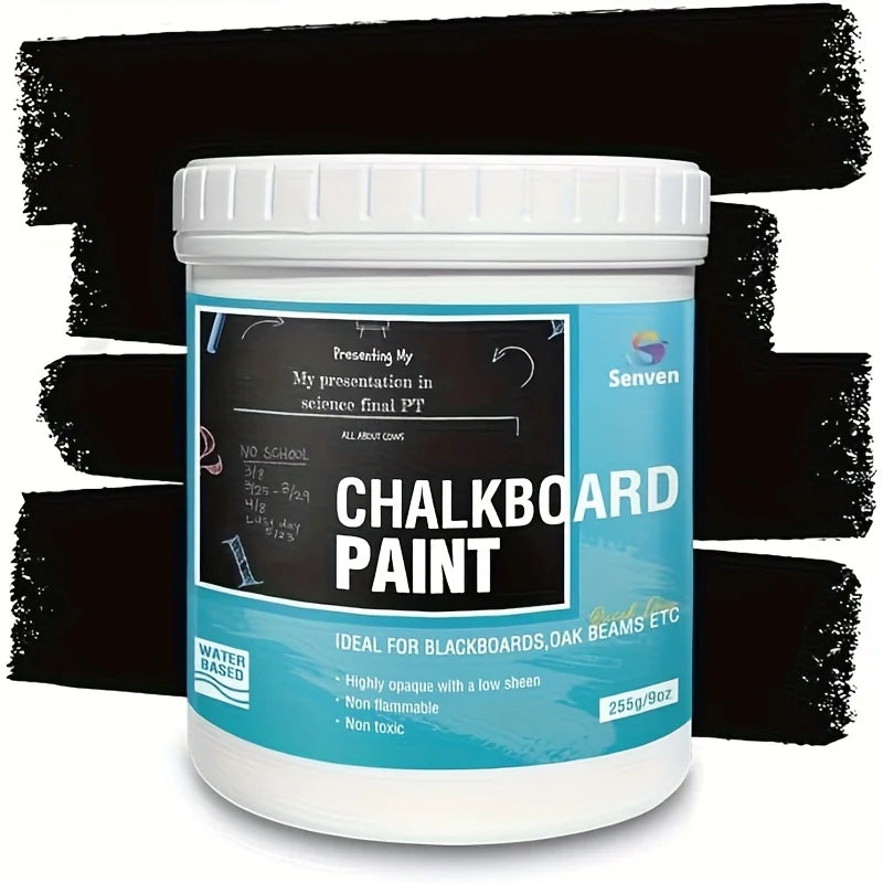 Chalkboard Paint Black  Paint for Wood, Metal, Glass, Wall, 9oz
