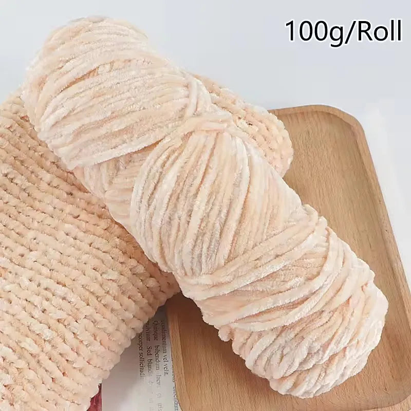 Thick Chenille Velvet Yarn 100g/Roll