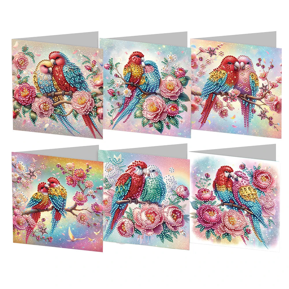6/12pc DIY Diamond Painting Kits Greeting Card New 2024 Christmas Festival Card Diamond Daily Wish Card Gifts for Family Friends