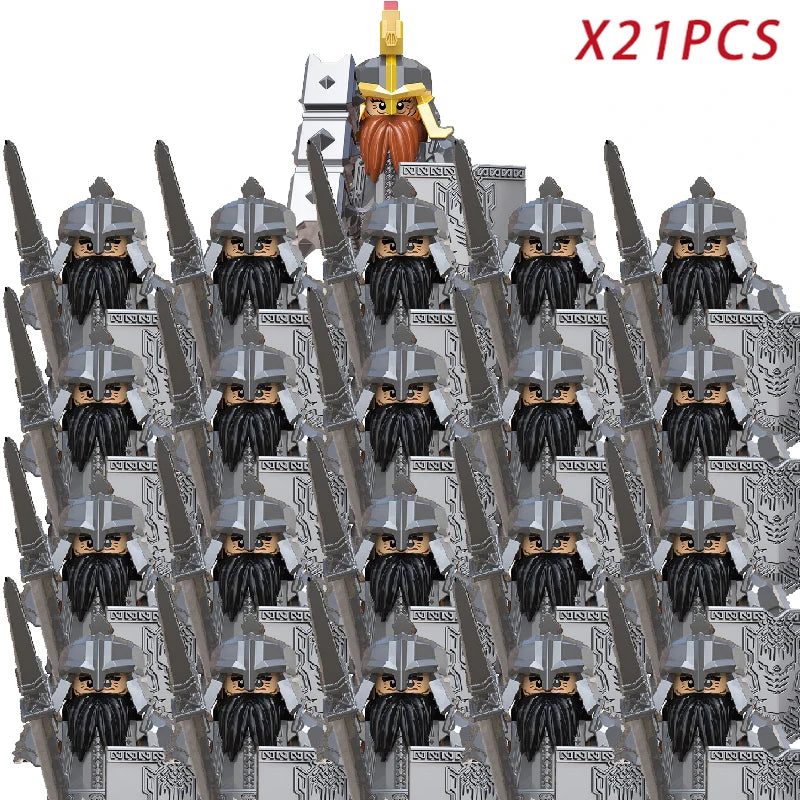 New MOC LOTR Soldier Dwarf Army Figures  building block bricks