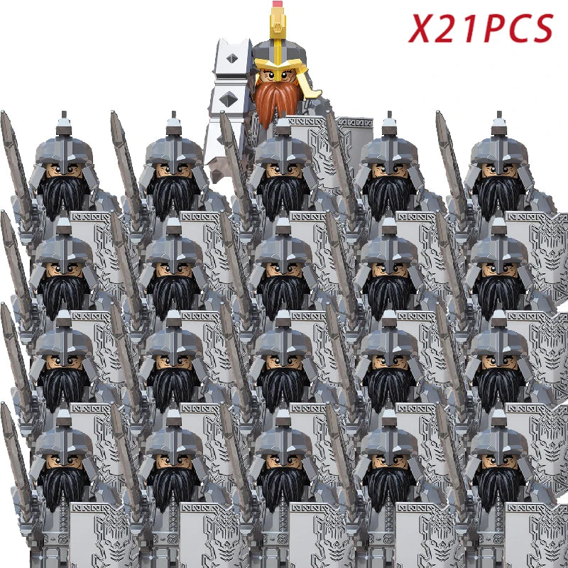 New MOC LOTR Soldier Dwarf Army Figures  building block bricks