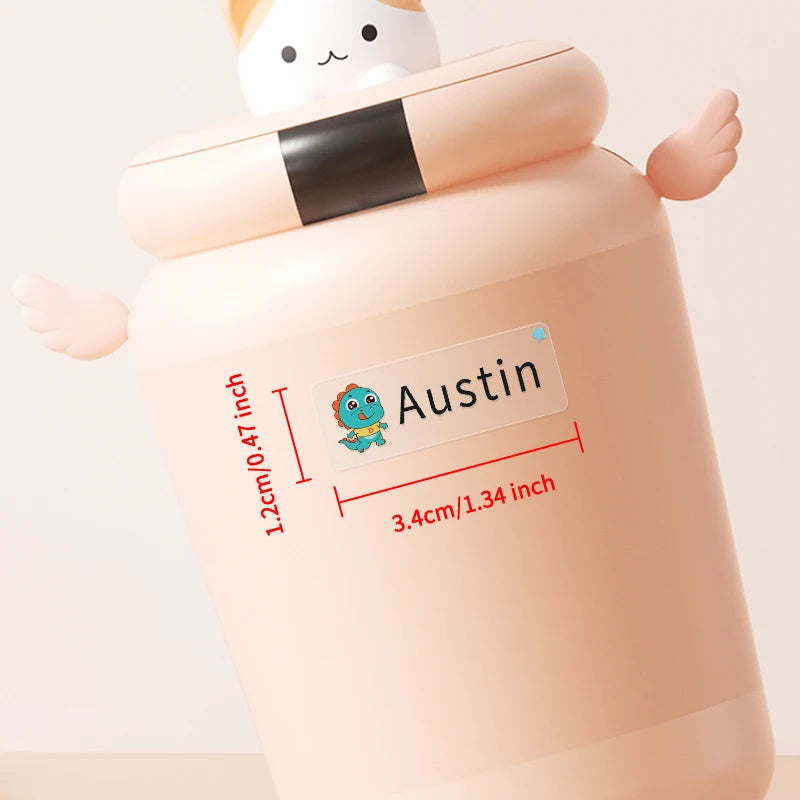 Custom Waterproof Transparent Personalized Multilingual Labels for (Hebrew/English/Spanish)