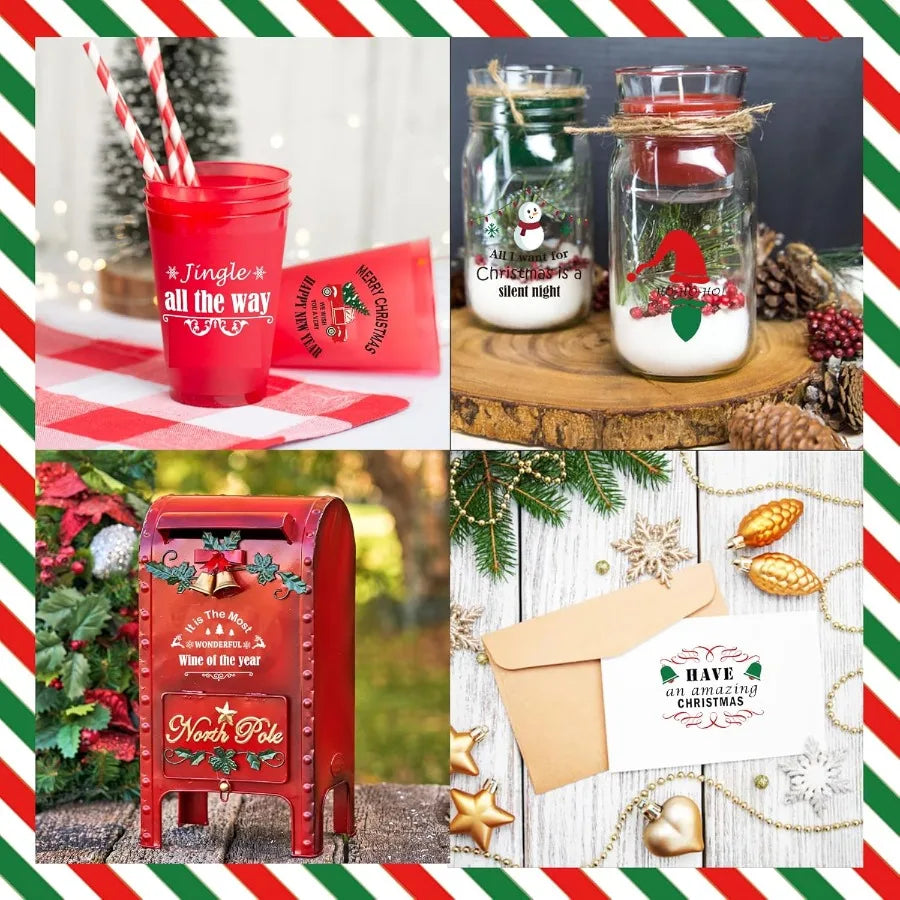 Christmas Ball Stickers Rub on Transfers Labels