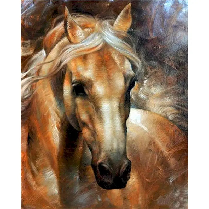 Diy oil Painting By Numbers Horse  Acrylic Paint On Canvas