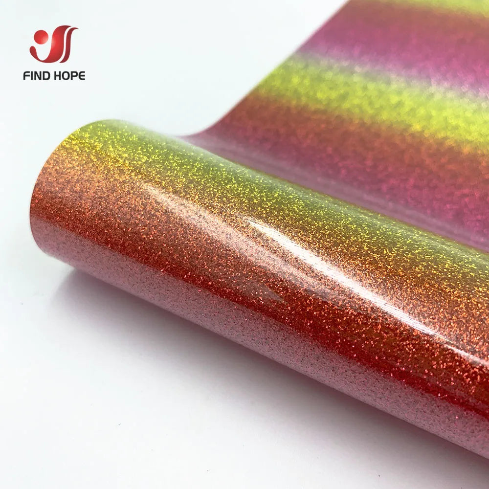 Heat Transfer Vinyl HTV Craft Rainbow Glitter Iron-on