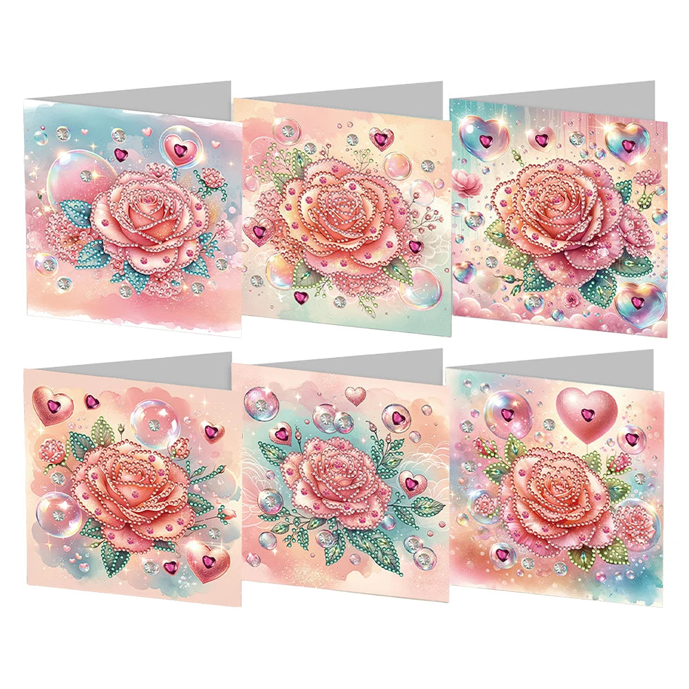 6/12pc DIY Diamond Painting Kits Greeting Card New 2024 Christmas Festival Card Diamond Daily Wish Card Gifts for Family Friends
