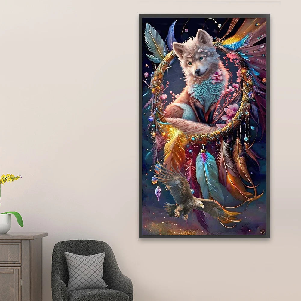 5D DIY Full Round Drill Diamond Painting Wolf Kit