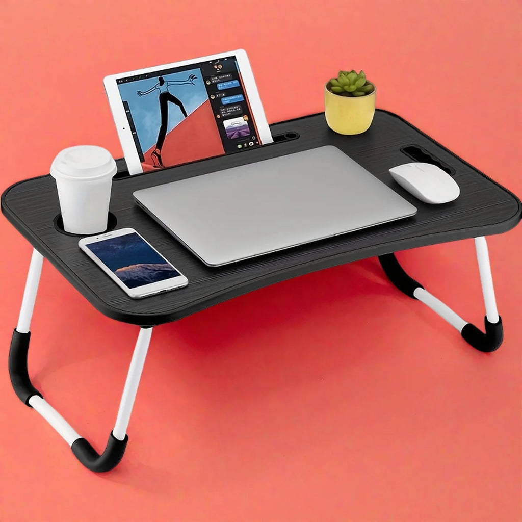 Foldable Table Computer Desk - With Cup Holder and Drawer
