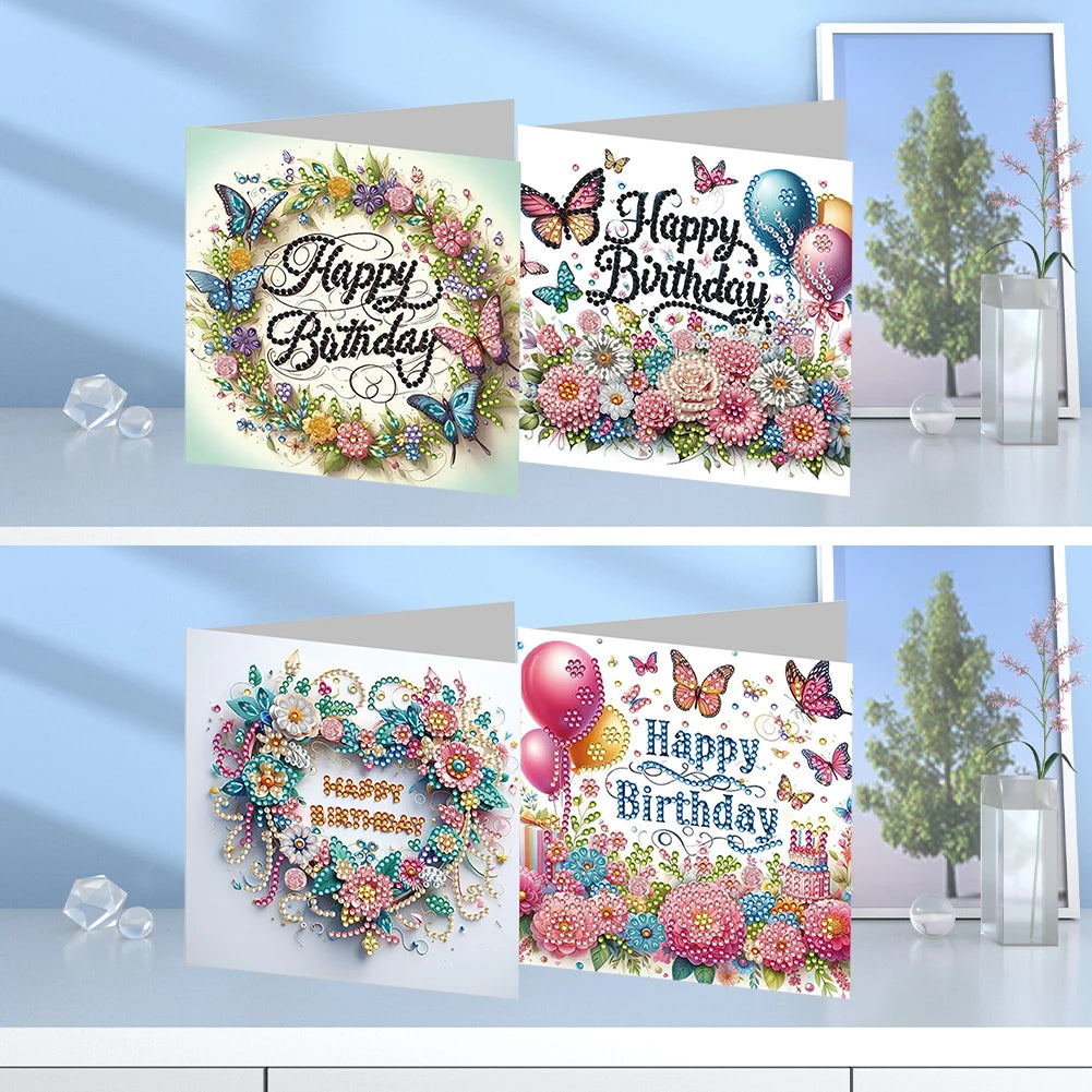 4/6/8/12PCS New 2024 Diamond Painting Greeting Cards