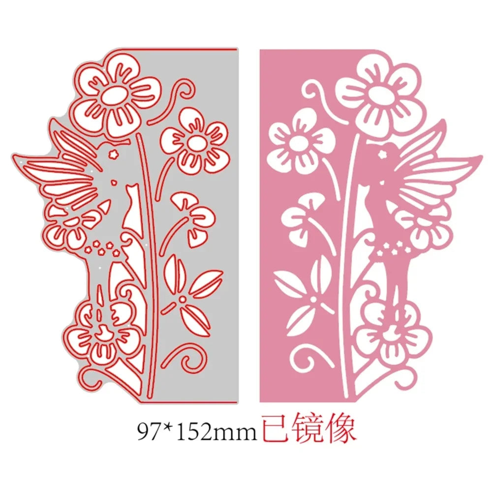 1-2pcs Daisy and Cherry Blossom Edge Border Metal Cutting Dies Stencils