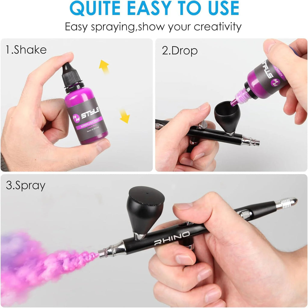 48 Colors Airbrush Paint Set 1fl oz, Opaque & Brilliant Colors