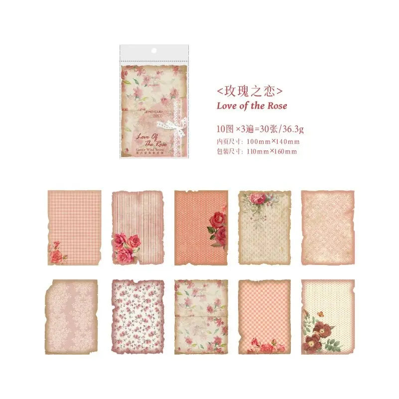 30pcs/pack Gentle Wind Series Bottom Non-self-adhesive
