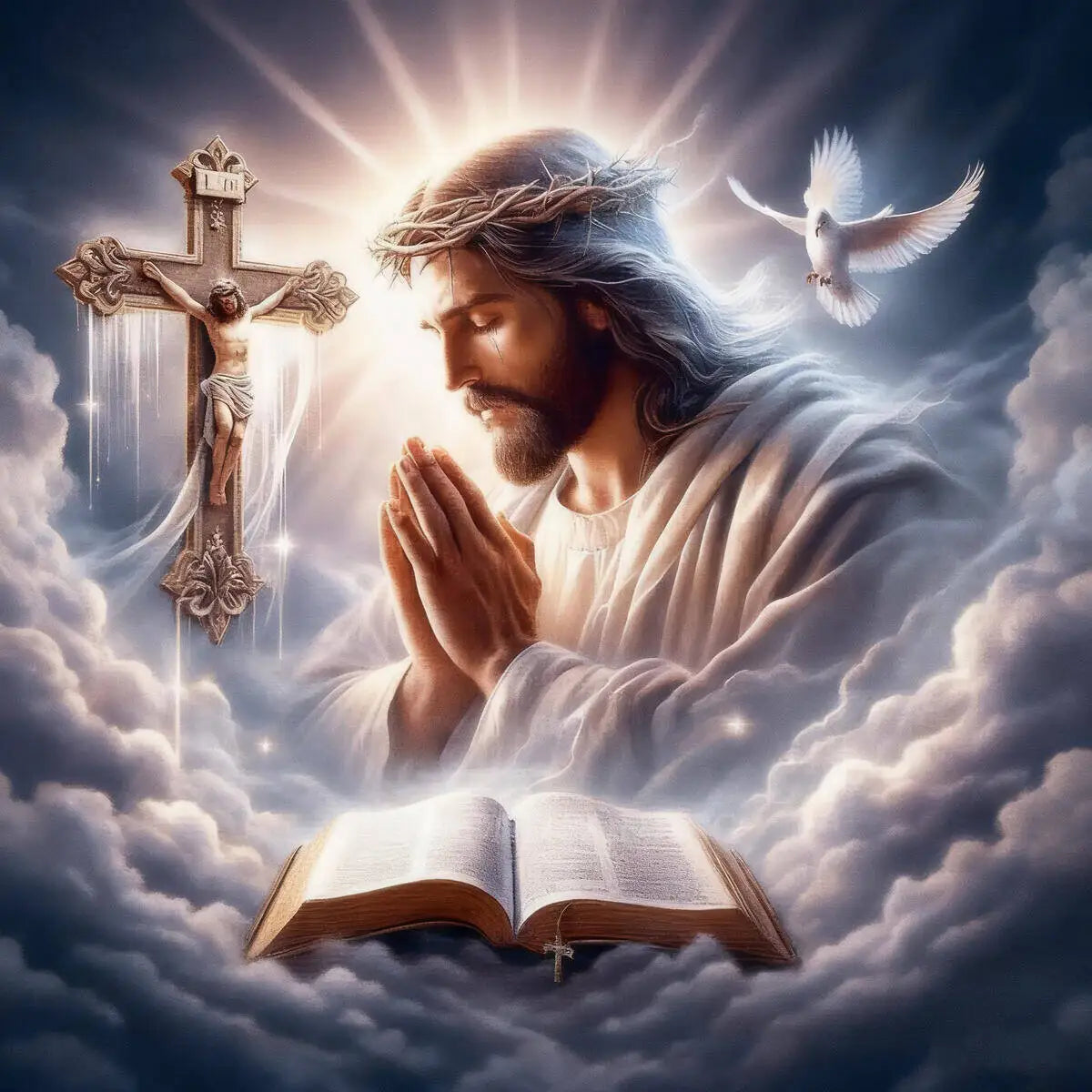 Jesus Christian Diamond Mosaic Portrait Religion Art round/square dots