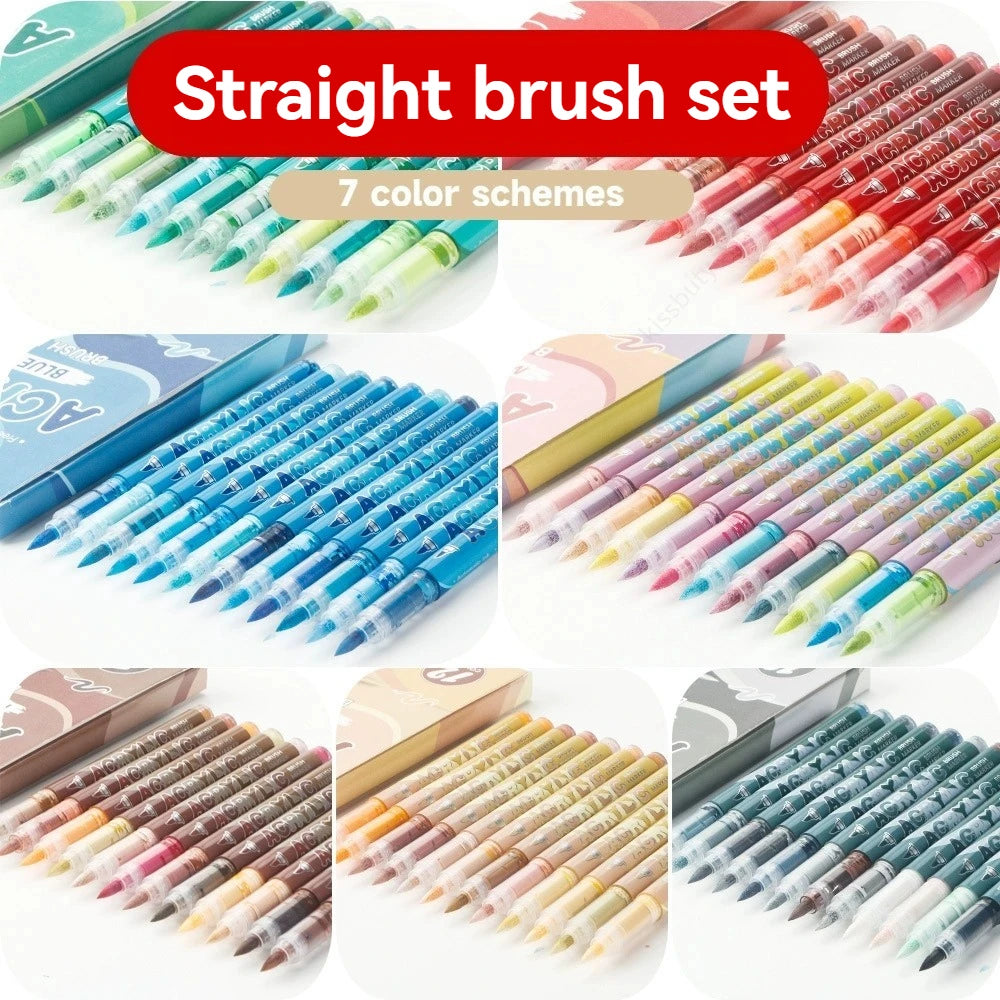 Acrylic Paint Markers, With Direct-Liquid Ink System, Brush Tip,