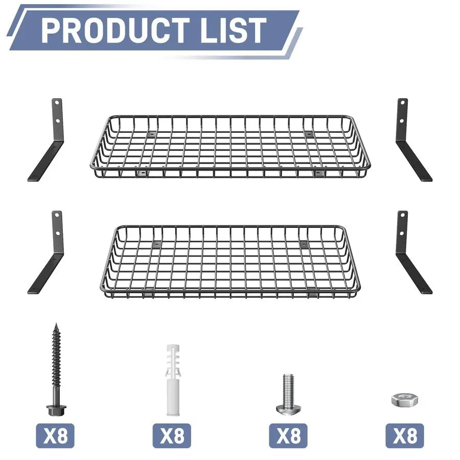 12x24 inch  WallMounted Storage Shelf Holds Up to 60 l