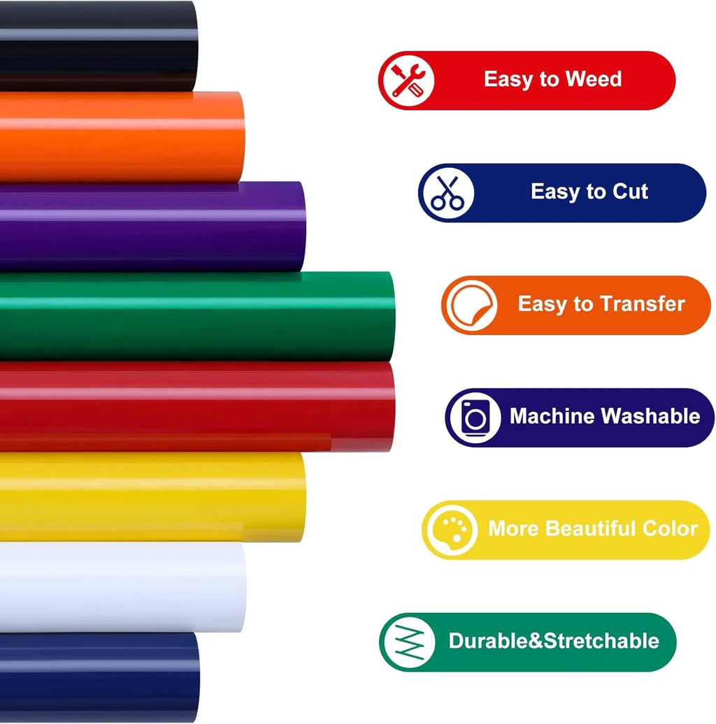 HTVRONT 12 in x 3 FT HTV Heat Transfer Vinyl Iron on Vinyl