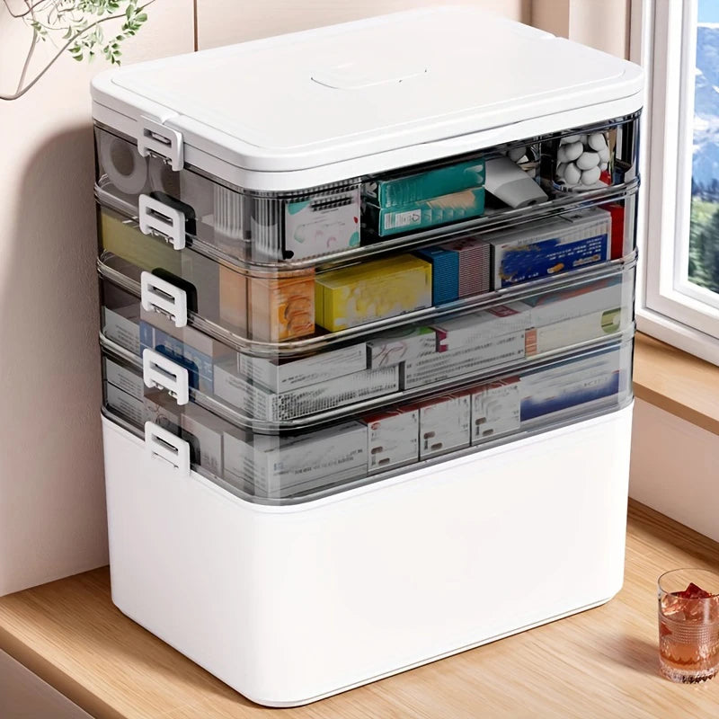 Large-Capacity Multi-Layer Medicine Organizer and How to Use It - Durable Waterproof Pill Box with Pill Storage, easy to carry, craft supplies