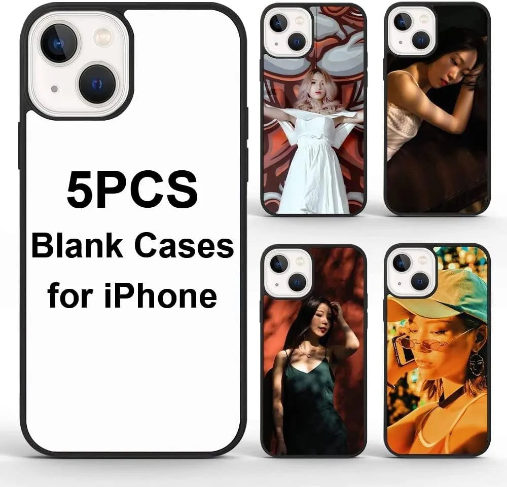 5 pieces  Sublimation Blanks TPU+PC Phone Case Covers