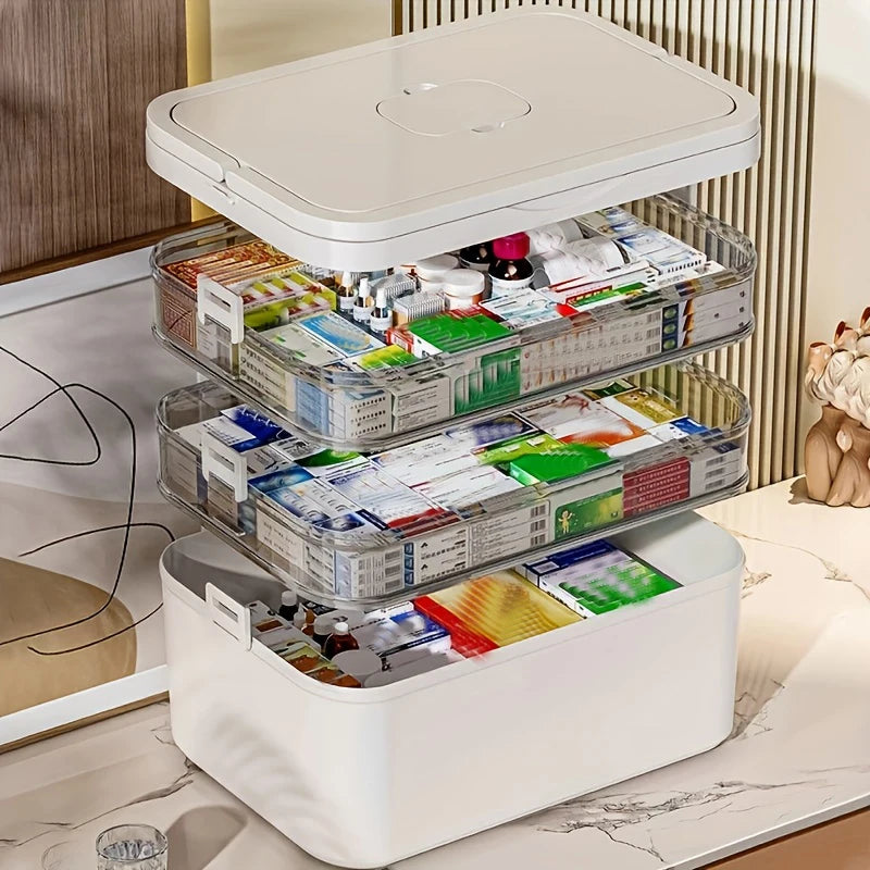 Large-Capacity Multi-Layer Medicine Organizer and How to Use It - Durable Waterproof Pill Box with Pill Storage, easy to carry, craft supplies