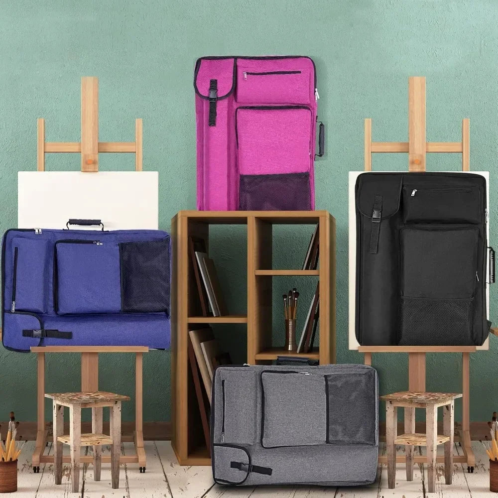 18 X 24, art portfolio with art backpack and tote bag, medium art case size (gray).