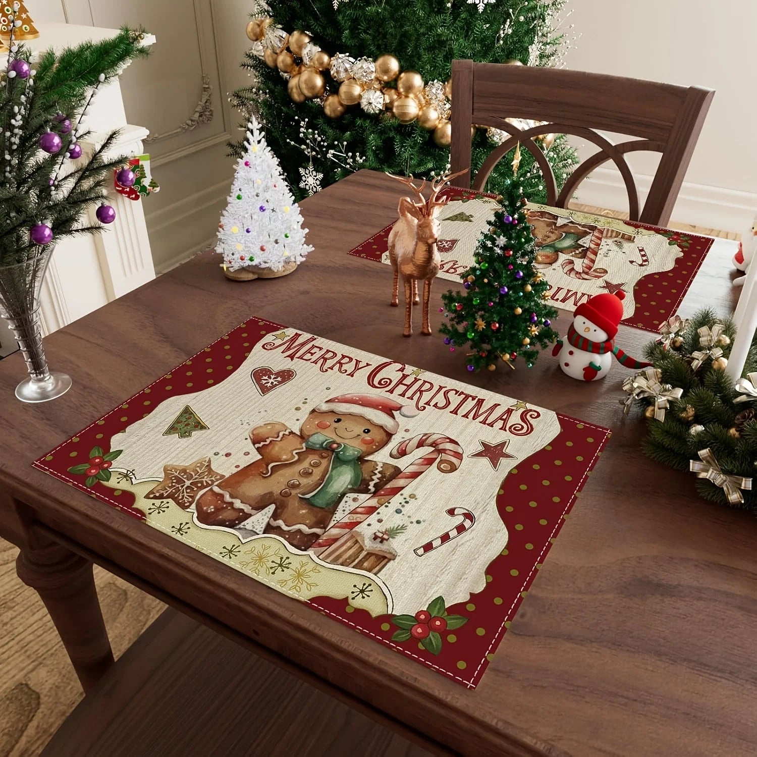 4-Piece Christmas Gingerbread Man Placemats