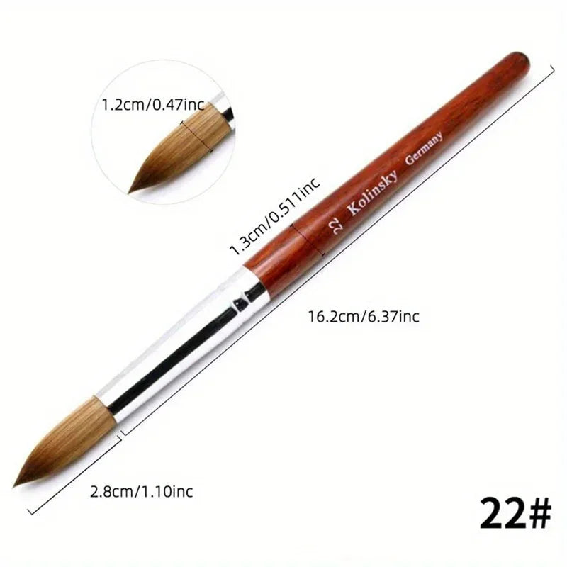 Kolinsky Acrylic Nail Brush Good Quality Nail Art Imitation Mink Brush Wood Handle Gel Builder Manicure Brush Drawing Tools