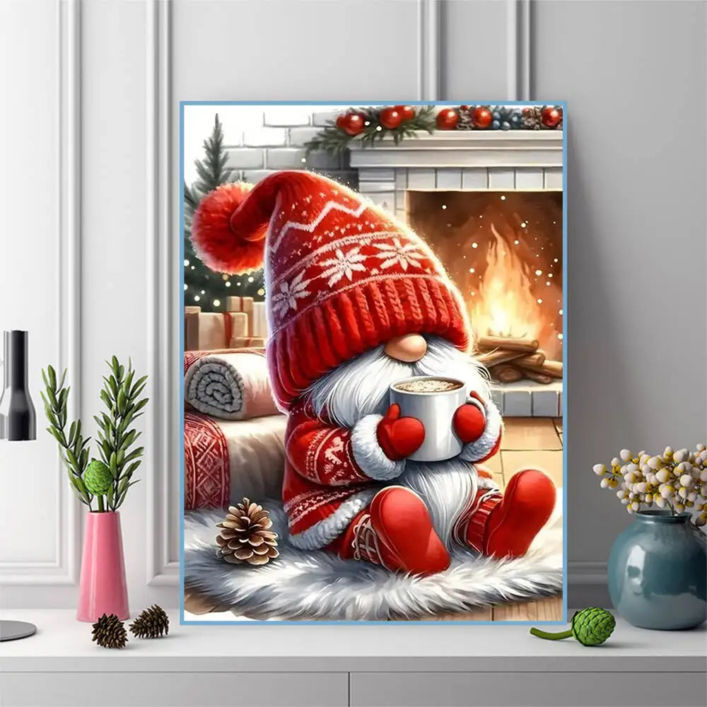 Full Square Round Diamond painting Santa Claus Diamond Mosaic Dwarf