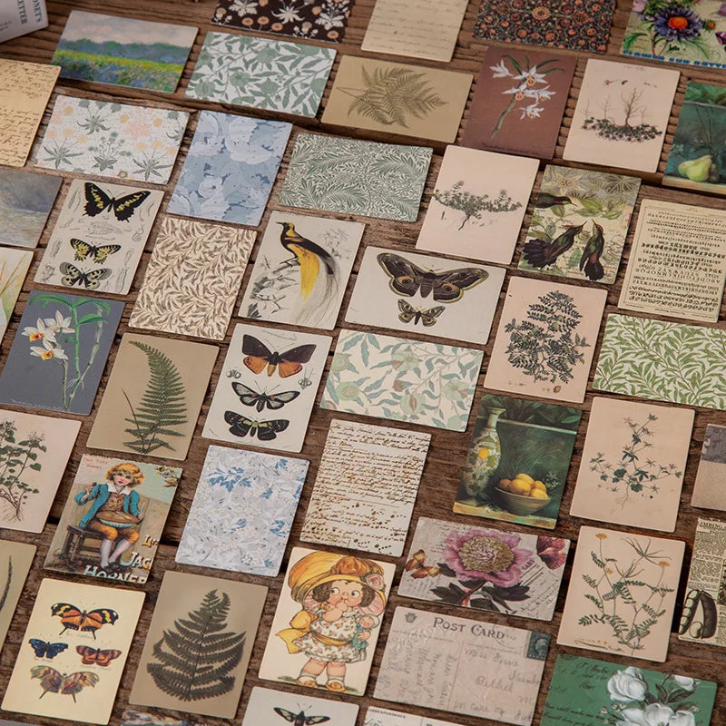 100Pcs Vintage Book Collection Kraft Paper Mini