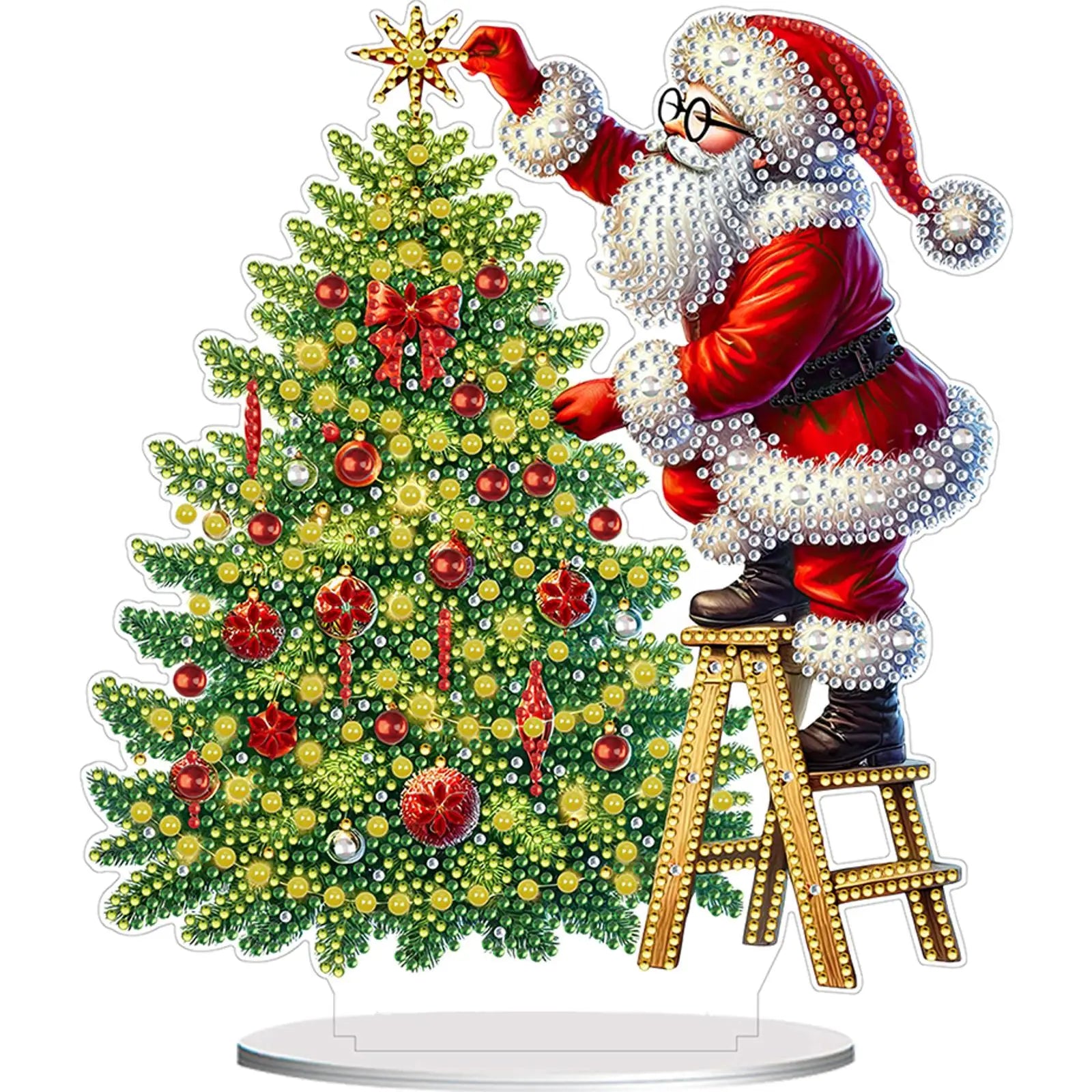 2D Flat Xmas DIY Diamond Painting Tabletop Ornaments Kit