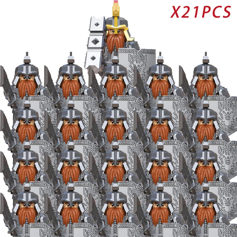 New MOC LOTR Soldier Dwarf Army Figures  building block bricks
