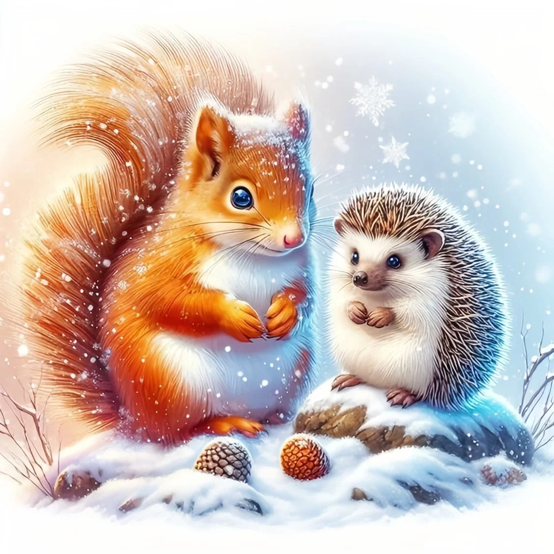 Huacan DIY Embroidery Santa Claus Complete Kit 5D Cross Stitch Landscape Snowman Winter Unique Christmas Gift Modern Home Decor