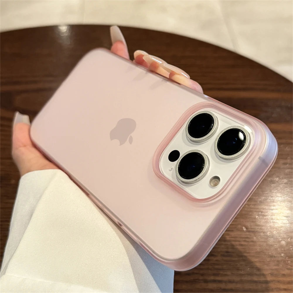 Soft Matte Candy Transparent Phone Case For iPhone