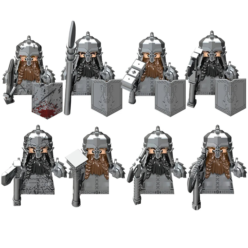 New MOC LOTR Soldier Dwarf Army Figures  building block bricks