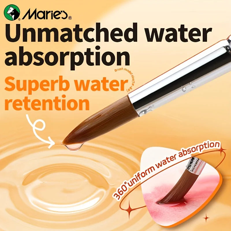 8pcs Round Tips Paint Brushes Set for Watercolor Painting