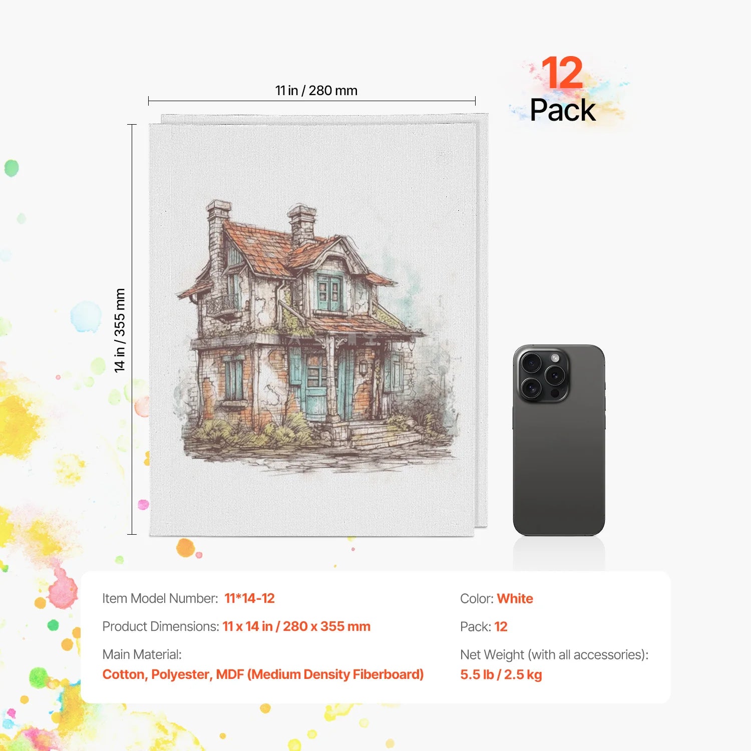 Canvas Boards Painting White