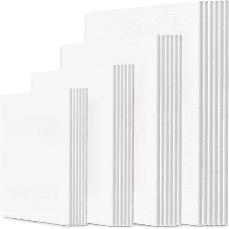 6pcs Canvas Board For Painting Cotton Blank Primed White  3mm
