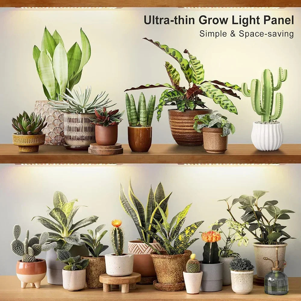 LED Grow Panel Full Spectrum Dimmable Timer Plant Lights Under Cabinet
