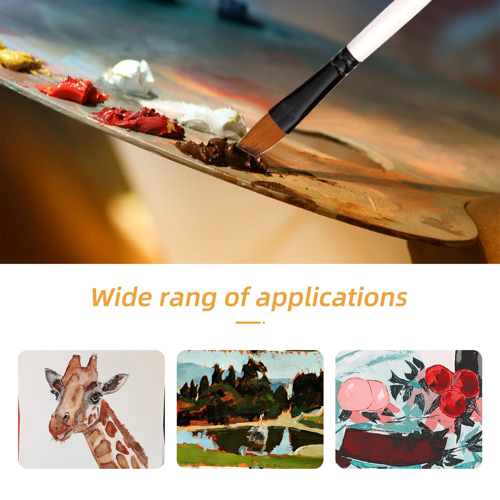 24pcs Artist Paintbrush Round Brushes with Nylon Hair